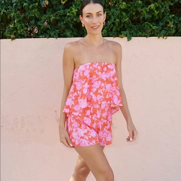 Do+Be Pink Papaya Pink Strap Back Romper - Picture 7 of 10